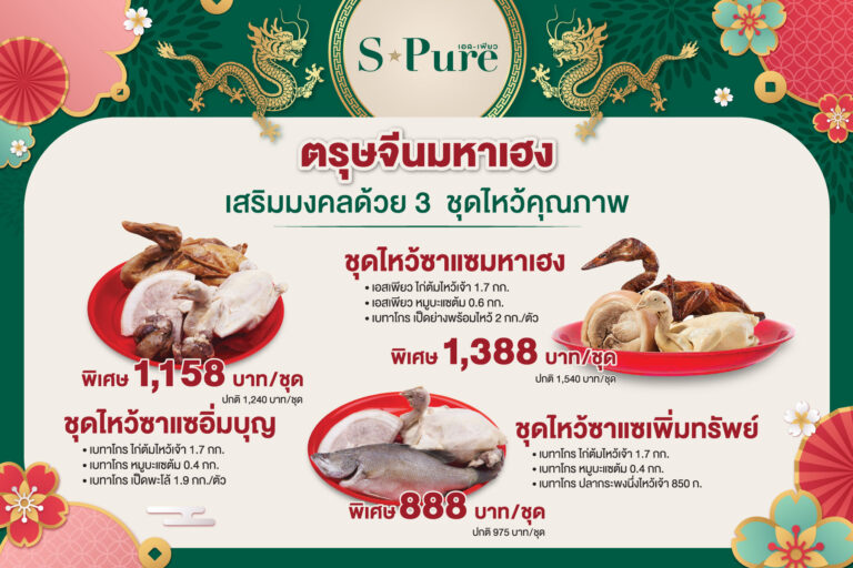 “เบทาโกร” จัดชุดไหว้ “S-Pure ตรุษจีนมหาเฮง” เสริมสิริมงคลปีมังกรทอง 2567