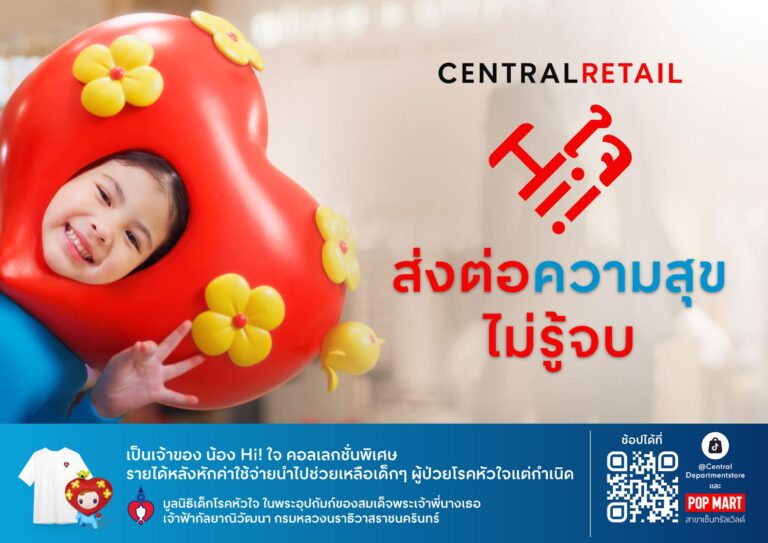 เซ็นทรัล รีเทล จับมือครูปาน สมนึก คลังนอก เปิดตัวอาร์ตทอยลิมิเต็ด อิดิชัน เพื่อสมทบทุนให้มูลนิธิเด็กโรคหัวใจฯ ผ่านแคมเปญ “Hi! ใจ ส่งต่อความสุขไม่รู้จบ”