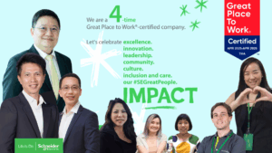 ชไนเดอร์ อิเล็คทริค ประเทศไทย ได้รับการรับรองเป็น Great Place to Work® ต่อเนื่อง 4 ปีซ้อน การันตีความสำเร็จจุดยืนวัฒนธรรมองค์กร “พลังทีมเวิร์ก มุ่งมั่น สร้างการเติบโตที่ยั่งยืนไปด้วยกัน”