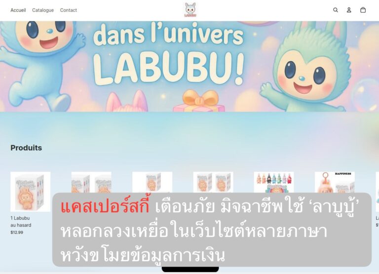แคสเปอร์สกี้ เตือนภัย มิจฉาชีพใช้ ‘ลาบูบู้’ หลอกลวงเหยื่อในเว็บไซต์หลายภาษา หวังขโมยข้อมูลการเงิน