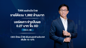 ธนจิรา กรุ๊ป ทำนิวไฮ ปี 68 สร้างรายได้รวม 1,882 ล้านบาท  เคาะจ่ายปันผล 0.27 บาทต่อหุ้น สะท้อนฐานะการเงินแข็งแกร่ง   เดินหน้าขับเคลื่อนธุรกิจไลฟ์สไตล์รีเทลครบวงจร